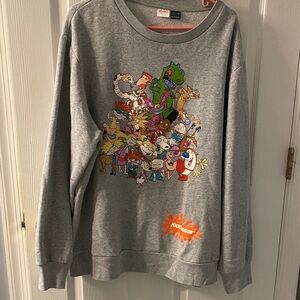 Nickelodeon Gray Cartoon Character Sweatshirt